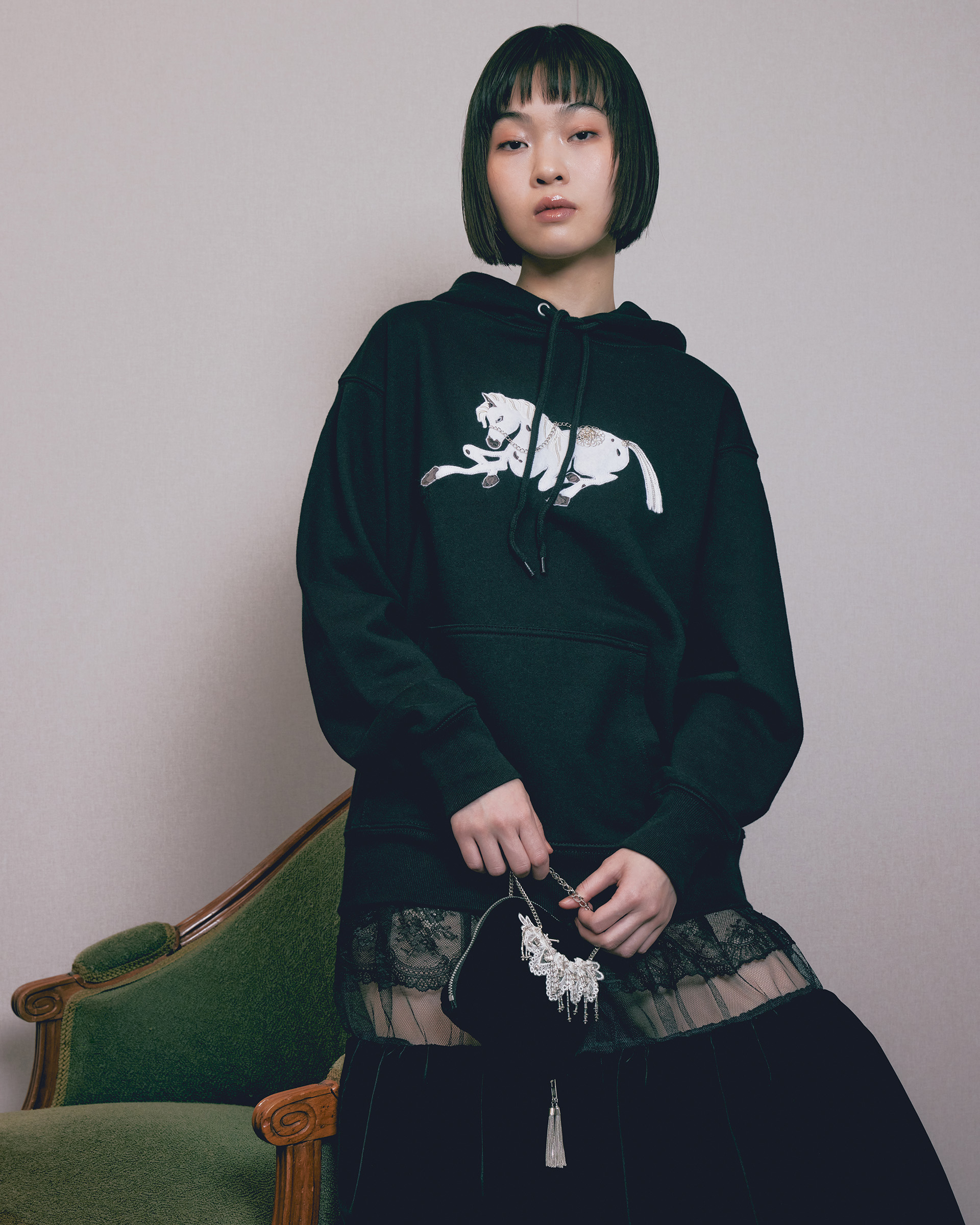 < tanakadaisuke >STUDIOUS別注 / ホース刺繍フーディ tanakadaisuke STUDIOUS別注 / ホース刺繍フーディ tanakadaisuke